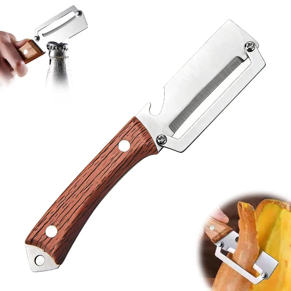 2026 Wooden Multi Functional Vegetable Peeler With Ergonomic Handle For Peeling And Slicing Fruits And Vegetables Durable Smooth