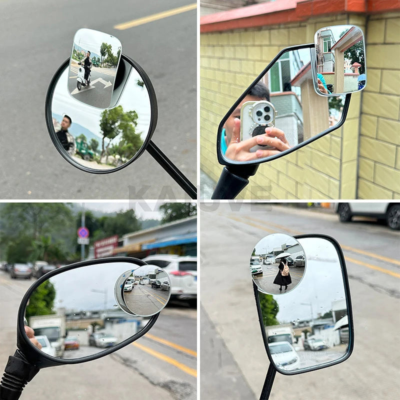 Motorcycle Car Blind Spot Rear View Mirror Wide Angle Adjustable Small Round Mirror 360° Rotation Reverse Auxiliary Rearview Main image