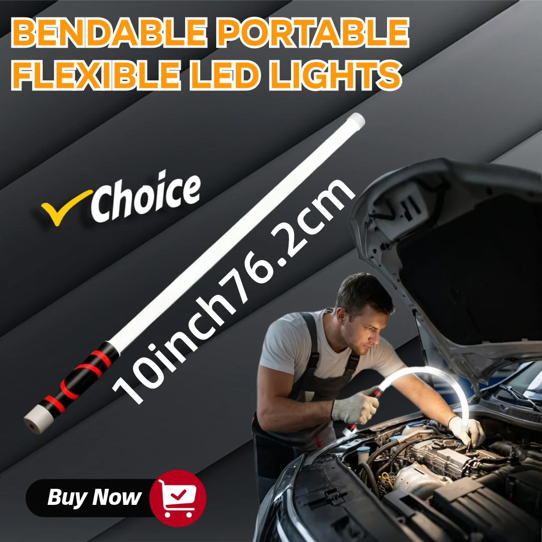 Flexible LED Light Stick, 30" Portable Rechargeable Bendable Work Light with High-Lumen LED Portable Automotive Lighting Tool Main image
