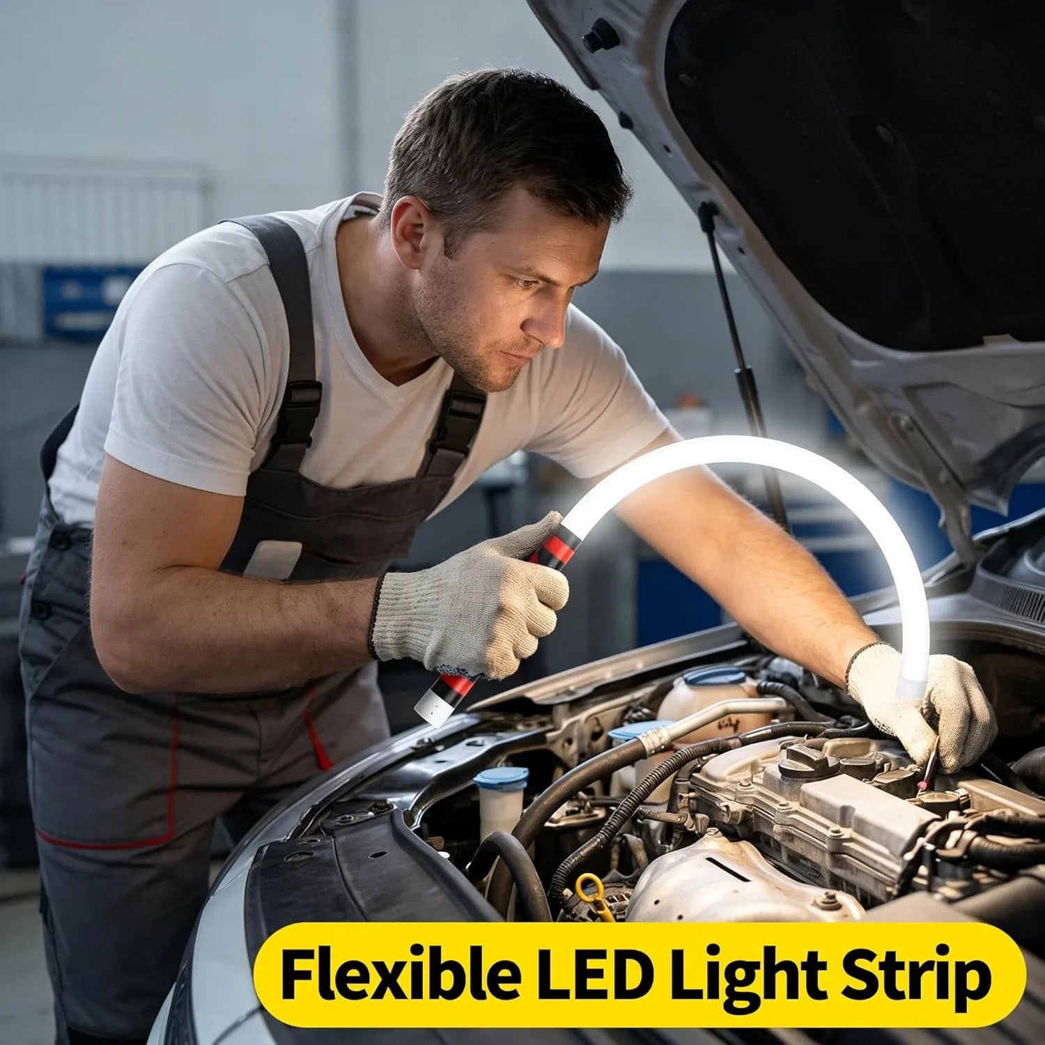 Flexible LED Light Stick, 30" Portable Rechargeable Bendable Work Light with High-Lumen LED Portable Automotive Lighting Tool Secondary image