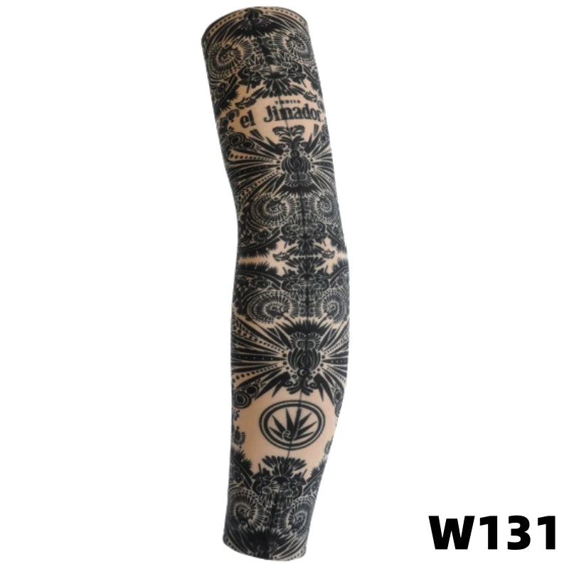 1 tattoo covered sleeve, flower arm sleeve, tattoo for men and women, summer outdoor cycling, driving, sun protection, arm sleev