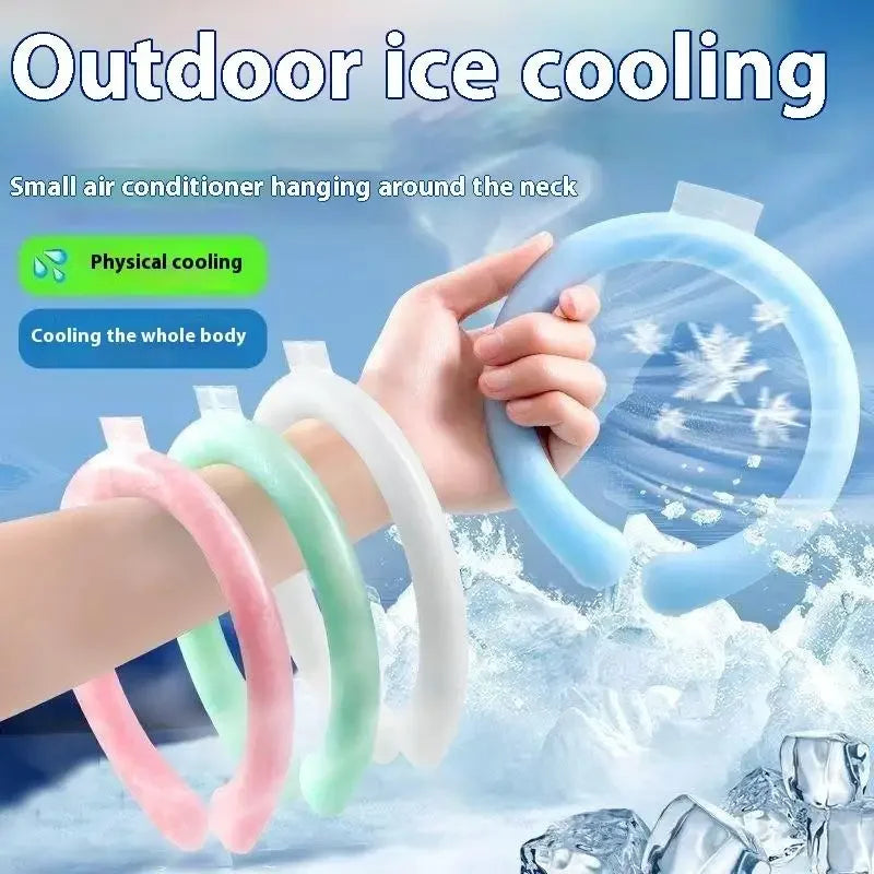 Summer 1PC Neck Cooling Tube Wraps Ice Ring Neck Cooler Reusable Cooling Tool For Outdoor Camping Hiking Cycling Running Fishing