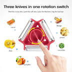 1/3PCS 3in1 Magic Trio Peeler Set Slicer Shredder Peeler Julienne Cutter Multi Peel Blade Zesters Grater Kitchen Tool Accessorie