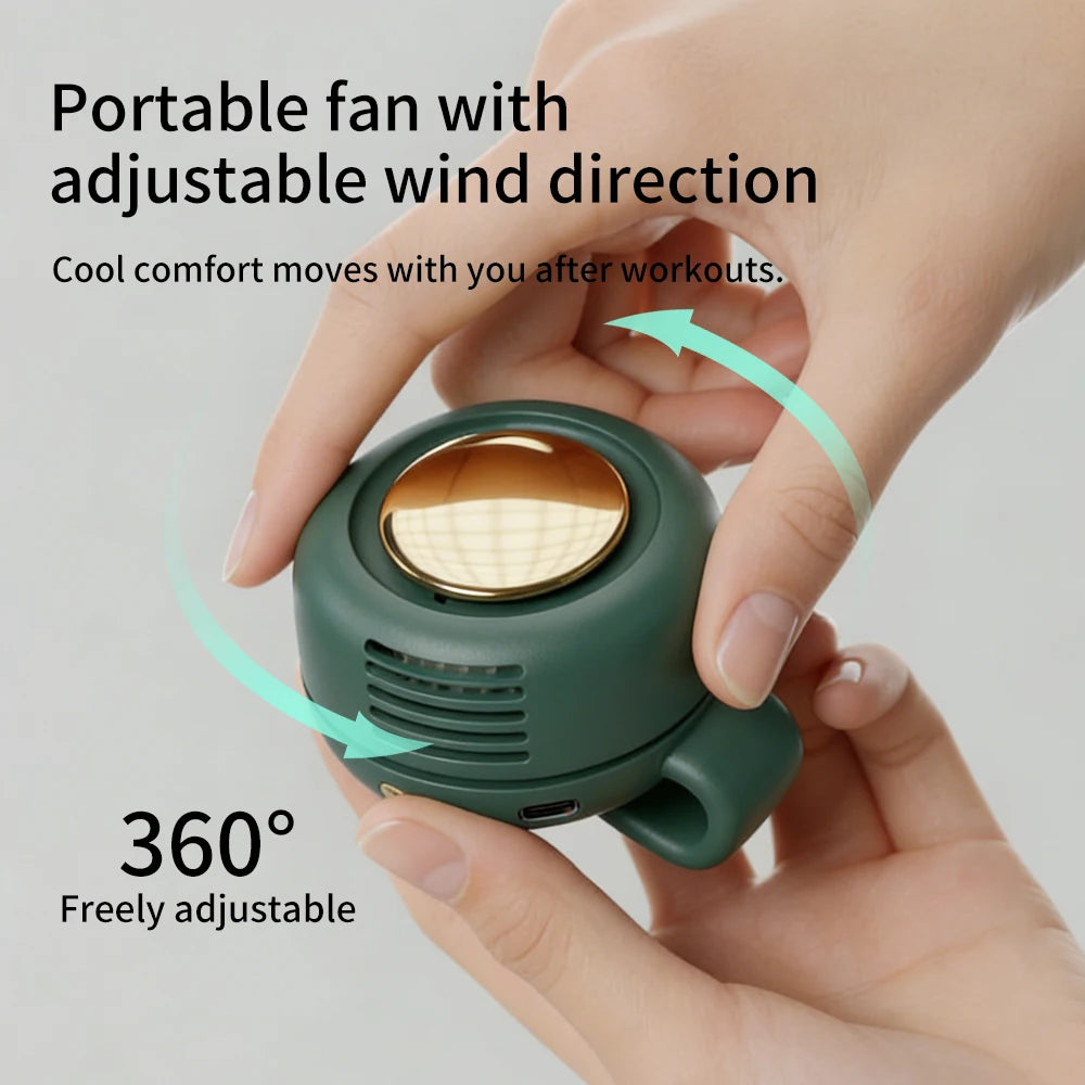 Mini Clip Fan Hanging Waist Neck Fan Girl Electric Air Cooling Fan USB Leafless Fan for Outdoor Camping Fishing Car Accessorie