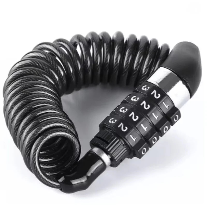Anti-Theft 4-Digit Combination Lock Steel Cable Chain Bicycle Security Accessory with Password Protection Bike Safety Secondary image