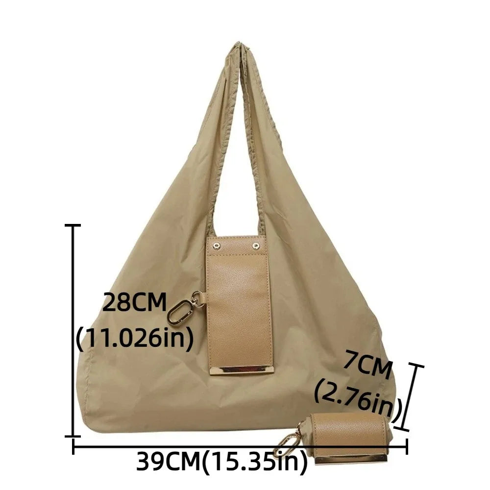 Reusable Mini Keychain Tote Bag Large Capacity Eco-Friendly Foldable Shopping Bag Key Ring Lightweight Expandable Reusable Bag