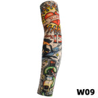 1 tattoo covered sleeve, flower arm sleeve, tattoo for men and women, summer outdoor cycling, driving, sun protection, arm sleev