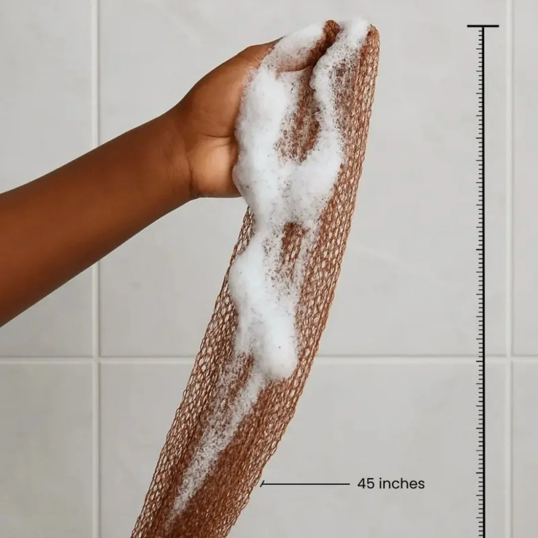 Bellanomi Authentic African Exfoliating Net Sponge Ethically Sourced from Nigeria Lightweight & Durable Hypoallergenic Bath Sponge for Radiant Skin