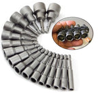 14pcs Hex Socket Sleeve Nozzles Nut Driver Set Power Nuts Driver Socket Screwdriver Set Bits Sets Tools 5mm-13mm