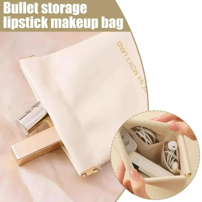 Bullet Storage Bag with Automatic Closure, Wired Headphone Storage Bag, PU Coin Purse, Mini Portable Lipstick and Makeup Bag