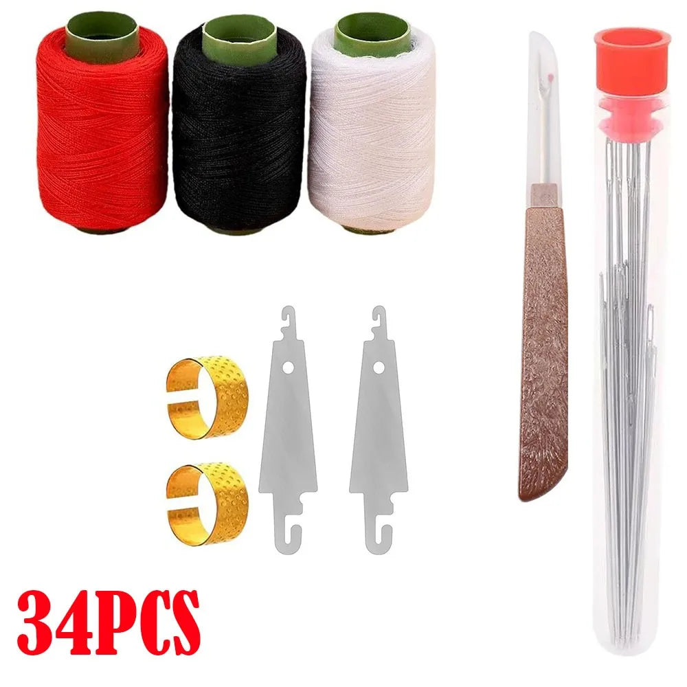 34PCS Sewing Tool Set Needles Thread Hand Repair Tools Multi-Purpose Needle and Thread Kit Household DIY Apparel Sewing Supplies