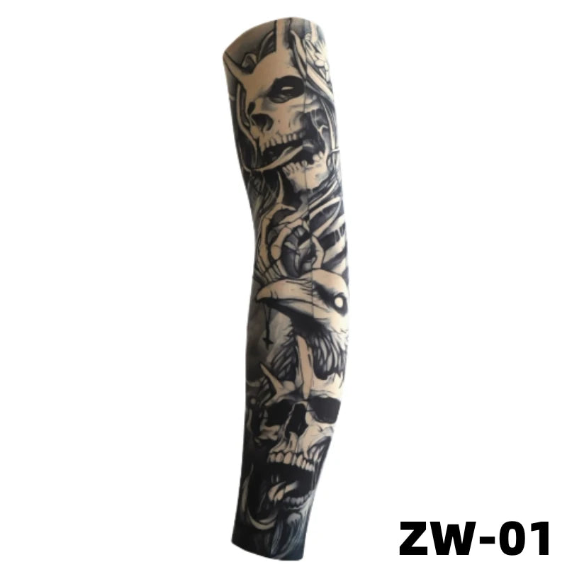 1 tattoo covered sleeve, flower arm sleeve, tattoo for men and women, summer outdoor cycling, driving, sun protection, arm sleev