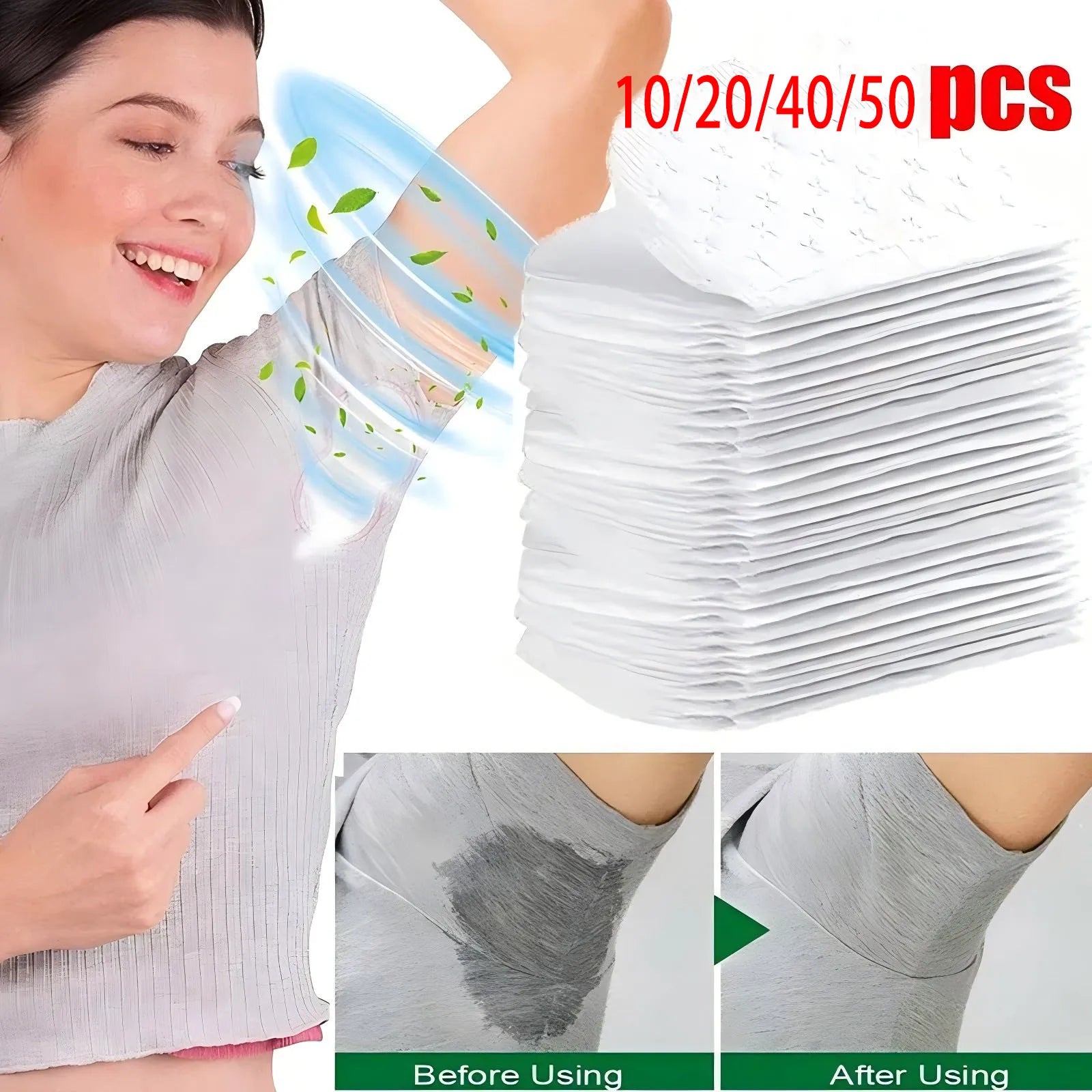 10/20/40/50pcs Unisex Sweat Pads Summer Deodorants Underarm Anti Perspiration Sweat Pads Disposable Absorb Sweat Shield Pad