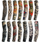 1 tattoo covered sleeve, flower arm sleeve, tattoo for men and women, summer outdoor cycling, driving, sun protection, arm sleev