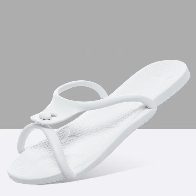 2026Summer Women Folding Slippers Adults Portable Trip Travel Sandals Couples Indoor Soft Slides Men Beach Non-slip EVA Shoes