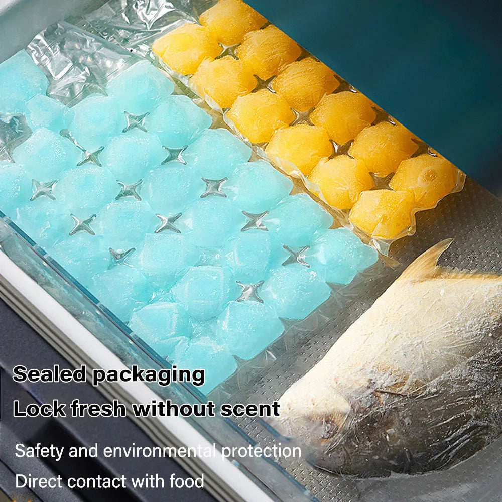 10-30Pcs Ice tray Mold Bags Disposable Lattice Ice-Making Bags with funnel Bar Self-sealing Ice Tray Bag Edible Frozen Ice