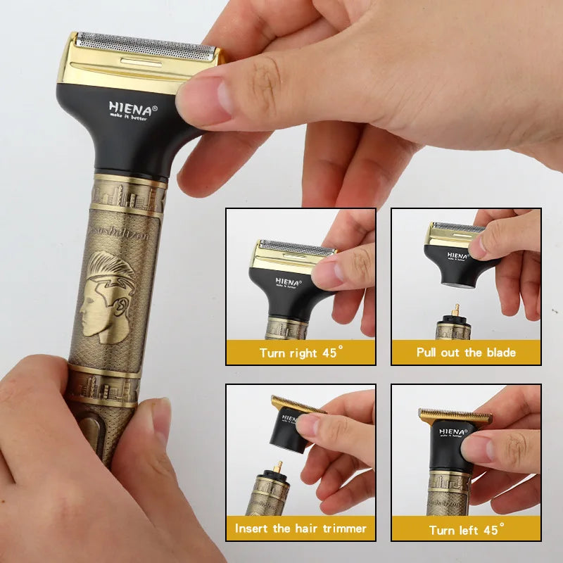 HIENA 3 In 1 Hair Clipper Portable Cordless Hair Beard Shavers For Men Electric Nose Hair Beard Shaving Razor Set Hair Cutters