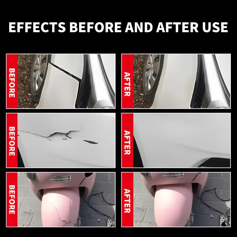 Heavy-Duty Car Bumper Plastic Adhesive - Structural Repair Adhesive for Cracks, Chips, and Impact Damage - No Welding Required, Suitable for Bumpers, Mirror Bases, Exterior Plastic Repair - Recommended by Auto Detailing Technicians, Quick Solution, Strong