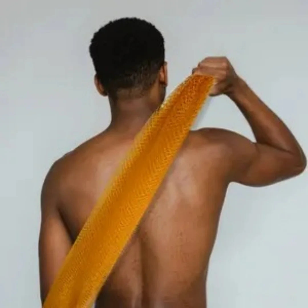 Bellanomi Authentic African Exfoliating Net Sponge Ethically Sourced from Nigeria Lightweight & Durable Hypoallergenic Bath Sponge for Radiant Skin