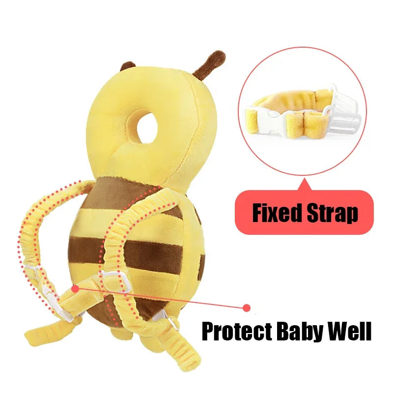 Baby Head Back Protector Pillow, Toddler Learn Walk Safety Pad, Prevent Fall Injury Protection, Cartoon Bee Kids Helmet