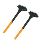 Household cleaning tools, window cleaning brush, cleaning supplies, 2-in-1 double-sided window screen cleaning brush and glass scraper with scraper, long handle, wet and dry use.