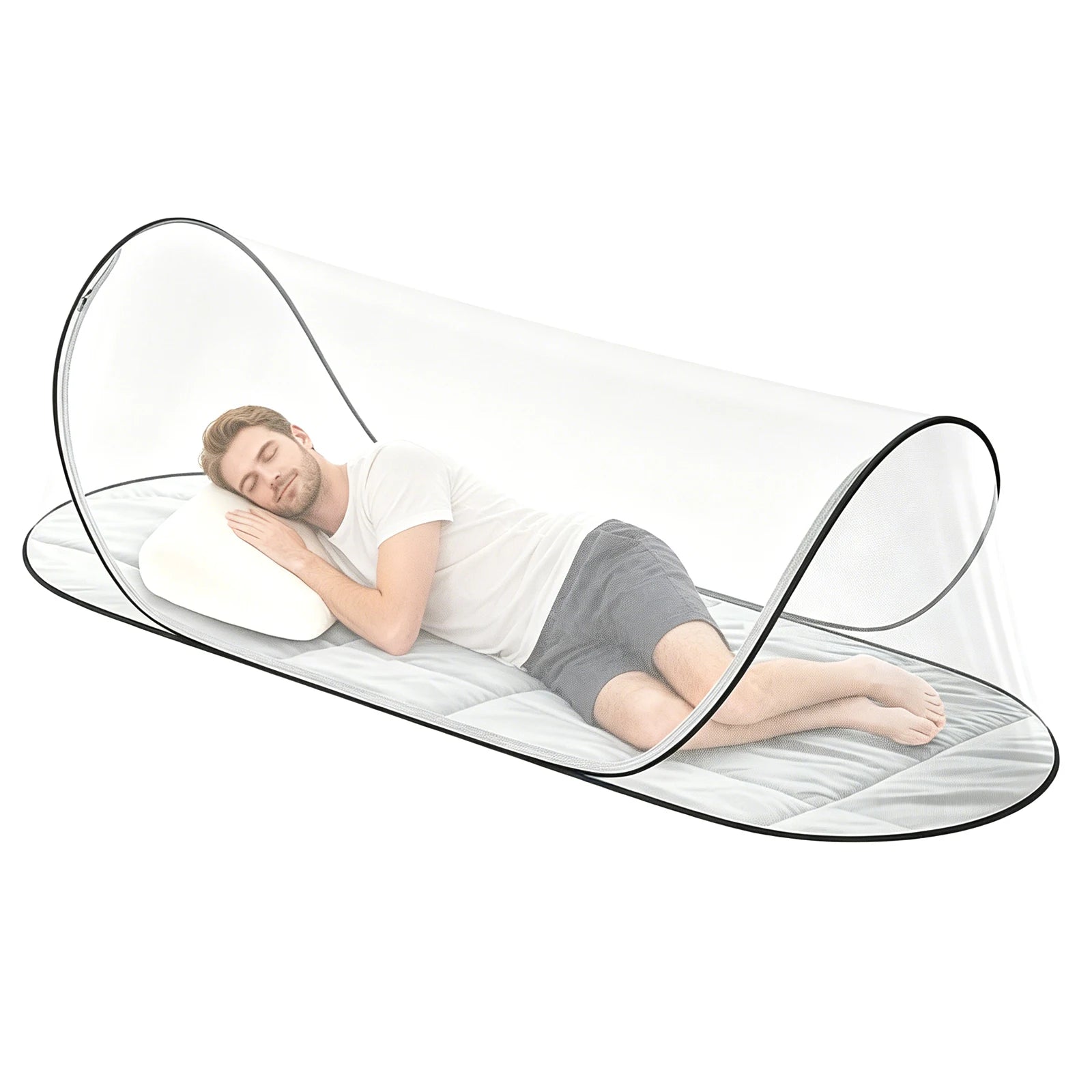 78x31x22in Portable Foldable Mesh Tent Soft Convenient Breathable Lightweight Mosquito Net Tent for Bed Camping Travel Patio