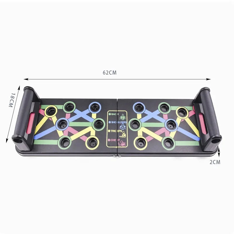 Portable Multifunctional Push-up Board Set With Handles Foldable Fitness Equipment For Chest Abdomen Arms And Back Training