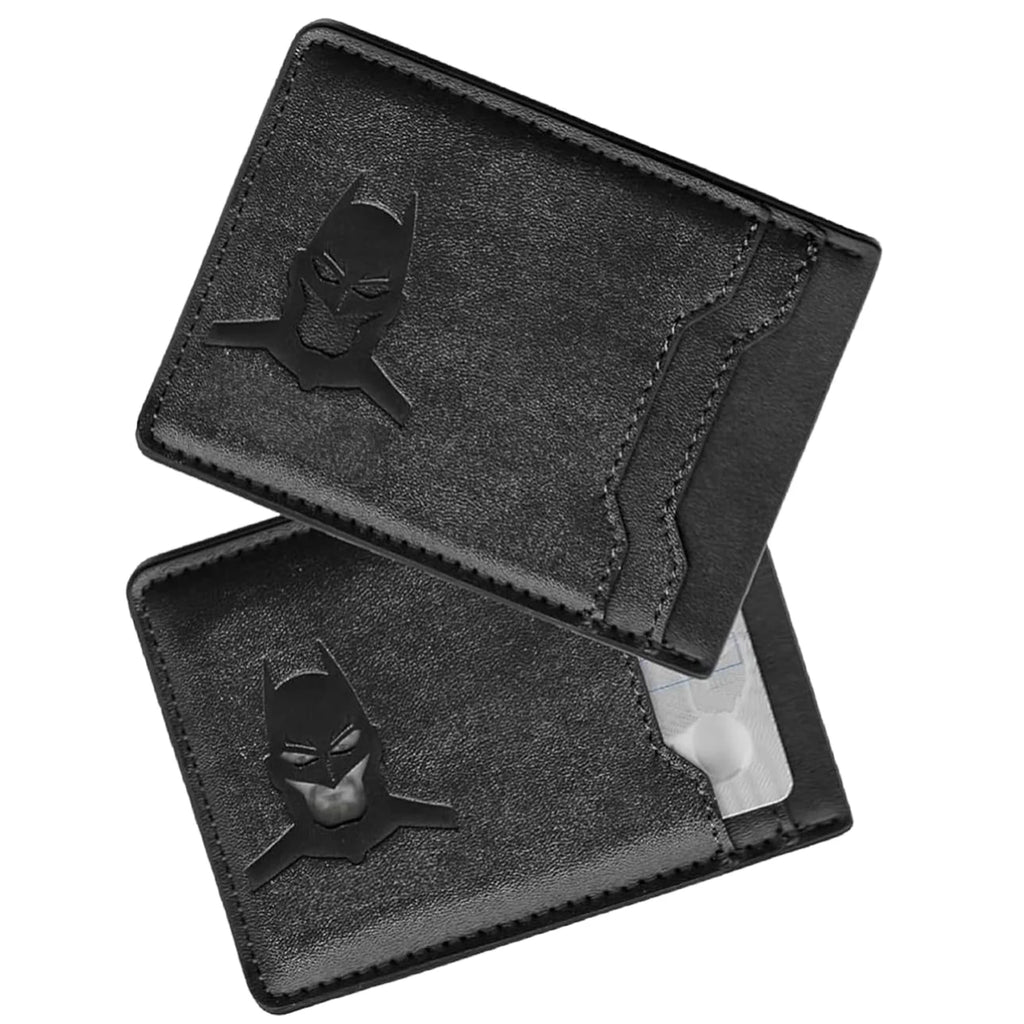 Bat ID Wallet Slim Leather Card Holder Case Wallet With Super Hero Mask Gift For Dad Son Boyfriend Husband Anniversary Birthday