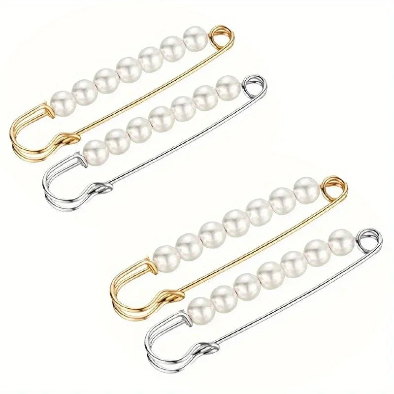 2pcs Brooch Anti-exposure Waistband Fixing Buckle Anti-pearl Safety Pin Multifunction Brooches for Women Waist Buckle