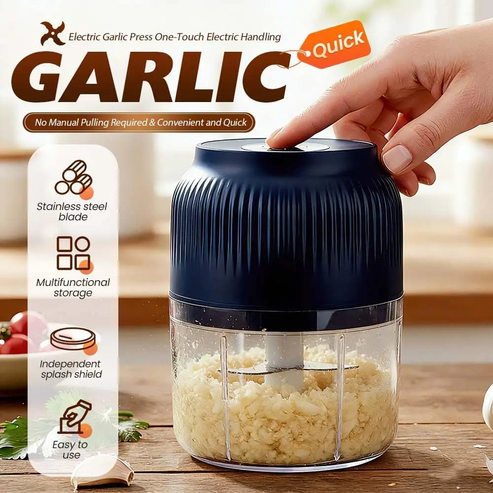 Electric Garlic Choppers Vegetable Mashers Press 300ml Vegetable Choppers Mashers Machine Garlic Crusher Food Chopping