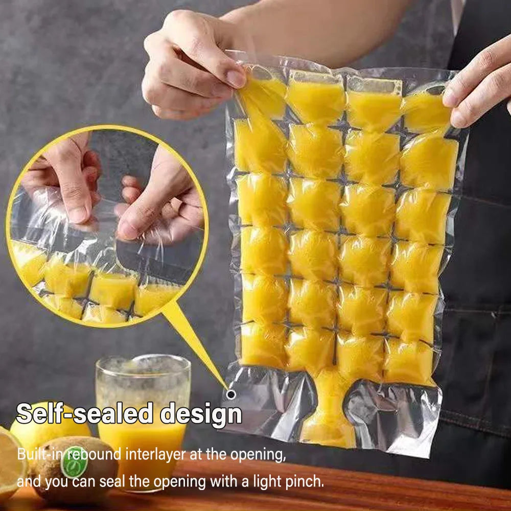 10-30Pcs Ice tray Mold Bags Disposable Lattice Ice-Making Bags with funnel Bar Self-sealing Ice Tray Bag Edible Frozen Ice