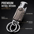 Metal Keychain Fidget Spinner Bottle Opener 4-in-1 Car Key Holder with Phone Stand Alloy EDC Key Ring Portable Gadget Tool Gift