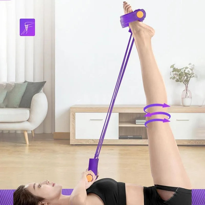 1pcs Multifunctional Yoga Pedal Resistance Band, Home Workout Equipment, Abdominal Exercise Auxiliary Equipment, Pilates Tension Rope, Suitable for Home Exercise Yoga Training，Home Gym Equipment for Full Body Strength for Abdomen/Waist/Arm/Leg Training an