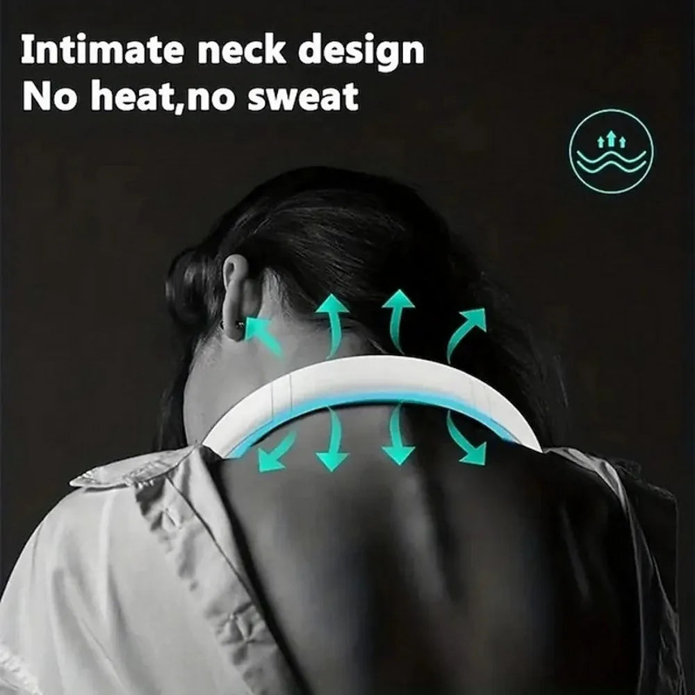 Fan Long Battery Neck Portable No Bladeless Hanging Neck Rechargeable Air Cooler 3 Speed Mini Summer Sport Fan 1200mAh