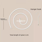 Stainless Steel Quilt Sheet Hanger Rotating Round Spirals Drying Rack Multi-function Save Space Spirals Clothes Pole