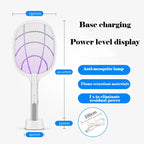 Mosquito Killer Lamp USB Rechargeable Electric Mosquito Net Fly Swatter with UV Light Base Charge Protect Baby in Summer