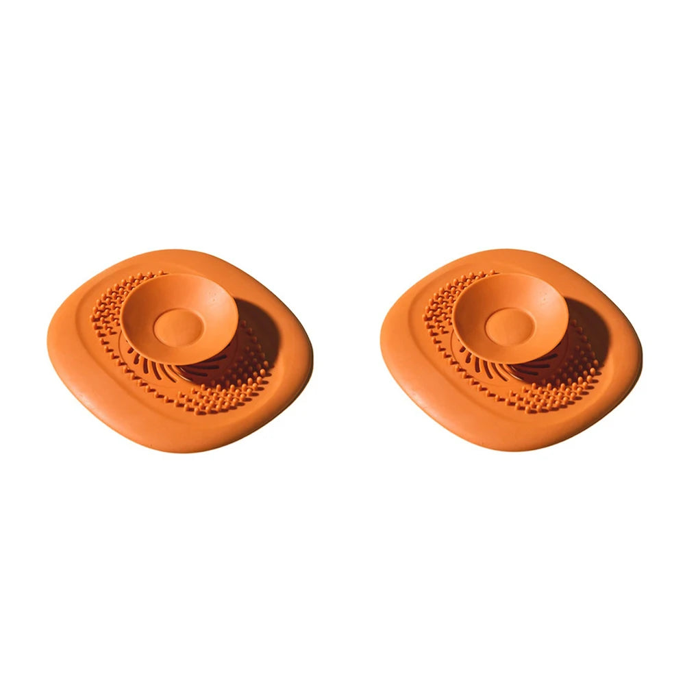 2Pcs Bathroom Hair Catcher Stopper Shower Floor Drain Cover Filter Deodorant Anti-clogging Kitchen Sink Plug Drain Strainer