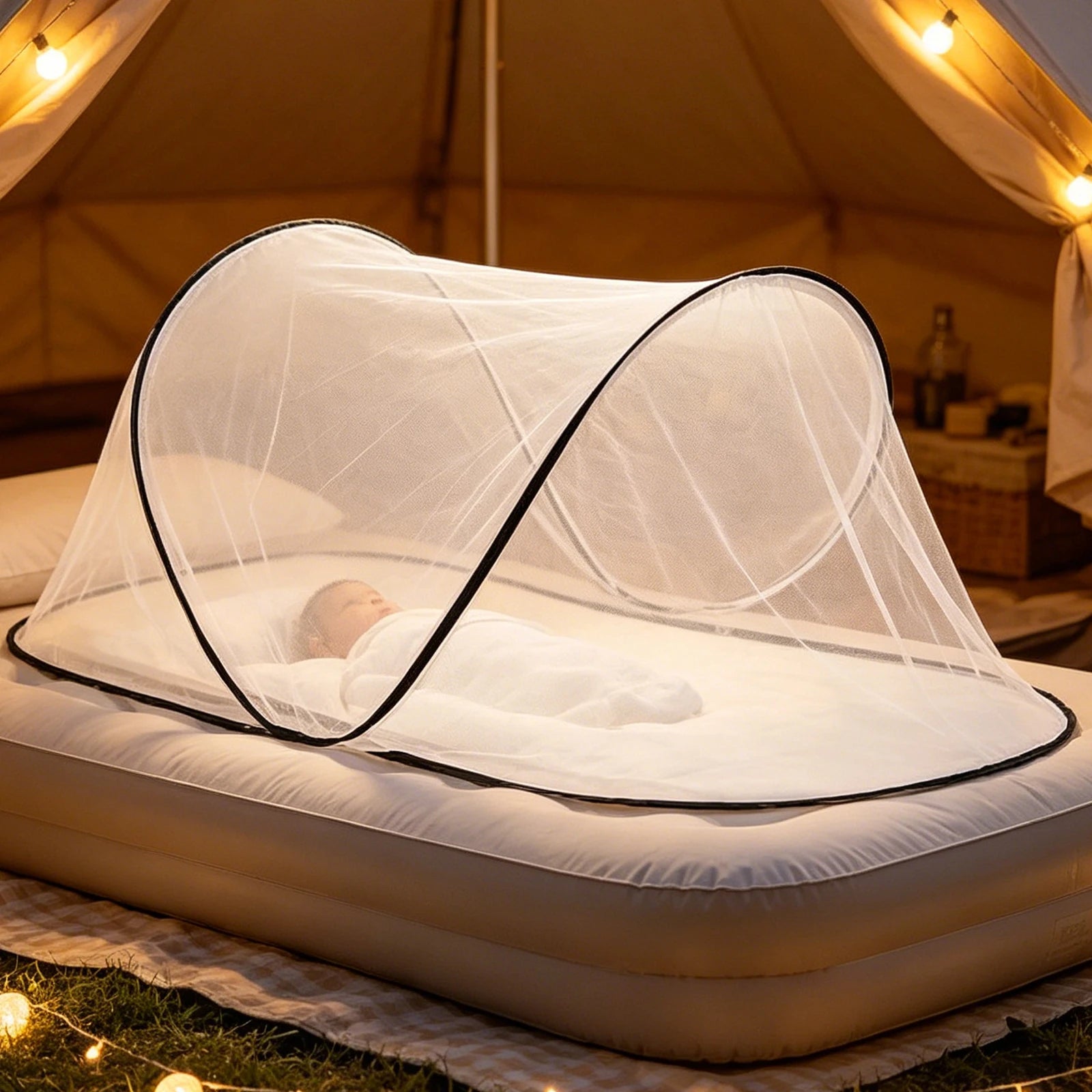 78x31x22in Portable Foldable Mesh Tent Soft Convenient Breathable Lightweight Mosquito Net Tent for Bed Camping Travel Patio