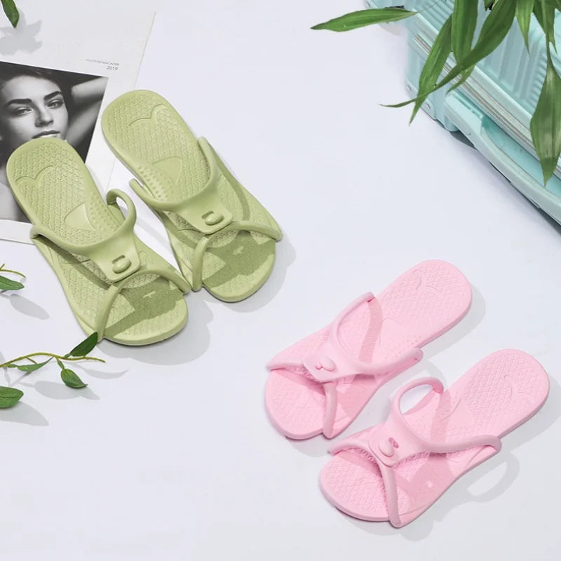 2026Summer Women Folding Slippers Adults Portable Trip Travel Sandals Couples Indoor Soft Slides Men Beach Non-slip EVA Shoes