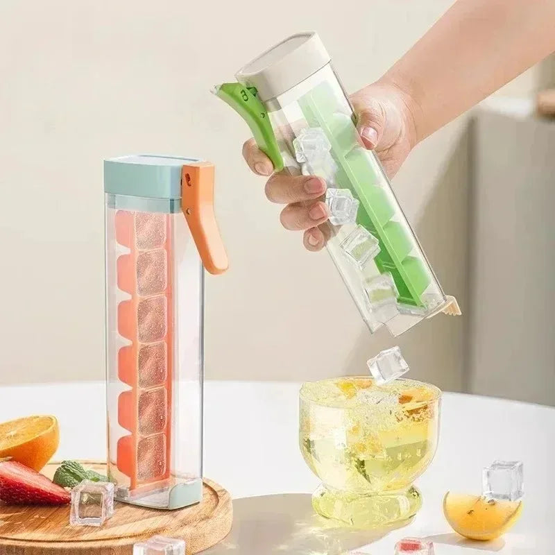 Food Grade Silicone Ice Cube Mold with One Click Press Type Storage Box Whiskey Cube Maker Kitchen Tool for Home Bar Secondary image