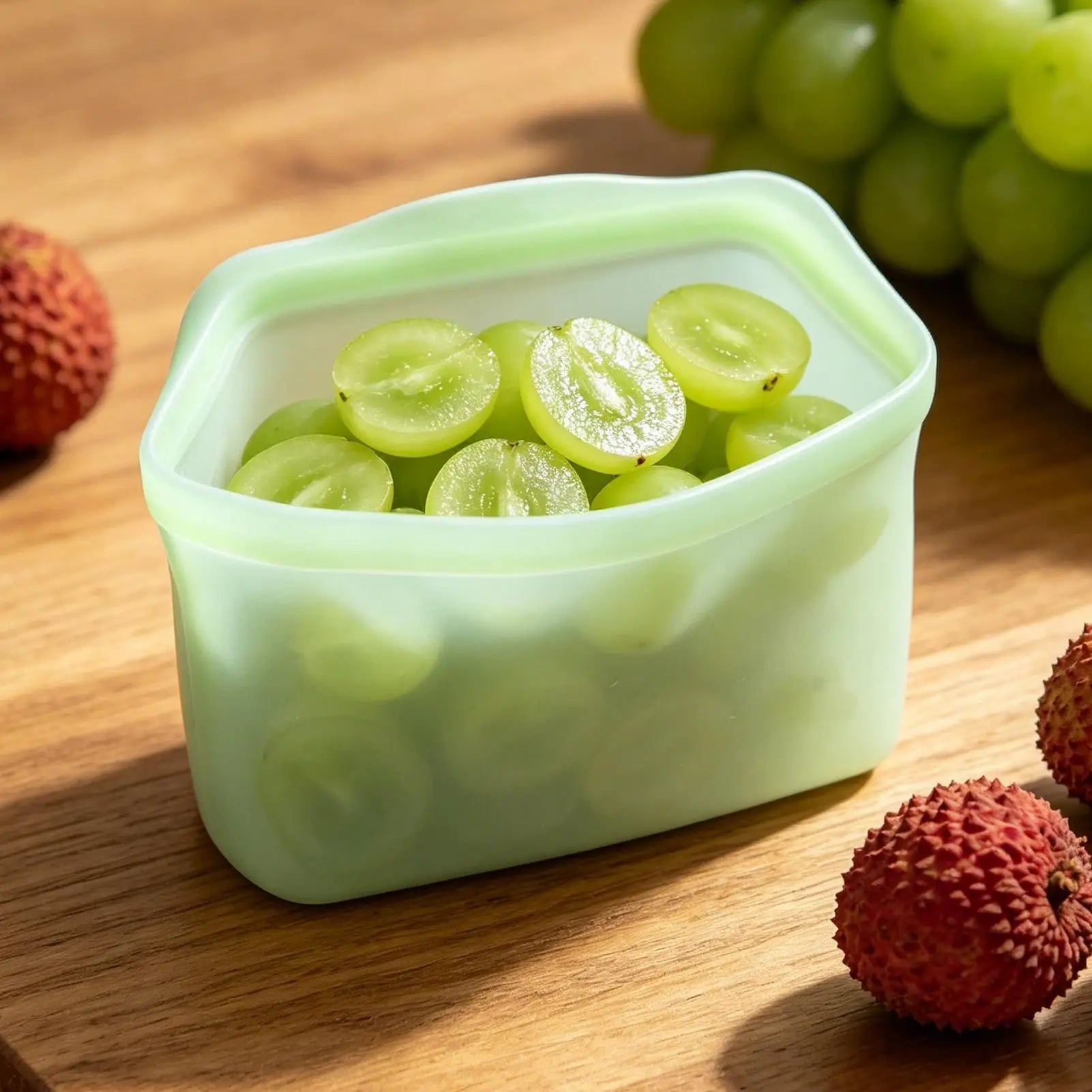 Silicone Food Storage Bags Leakproof Airtight Seal Stand Up Reusable Silicone Bags for Home Office Kitchen Fruit Vegetable Snack