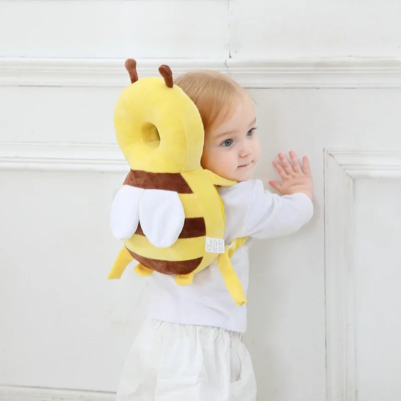 Baby Head Back Protector Pillow, Toddler Learn Walk Safety Pad, Prevent Fall Injury Protection, Cartoon Bee Kids Helmet