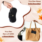 2Pcs PU Leather Sunglasses Bag Pouch Slim Portable Soft Glasses Case Holder With Button Clip Wrist Strap Eyewear Bags
