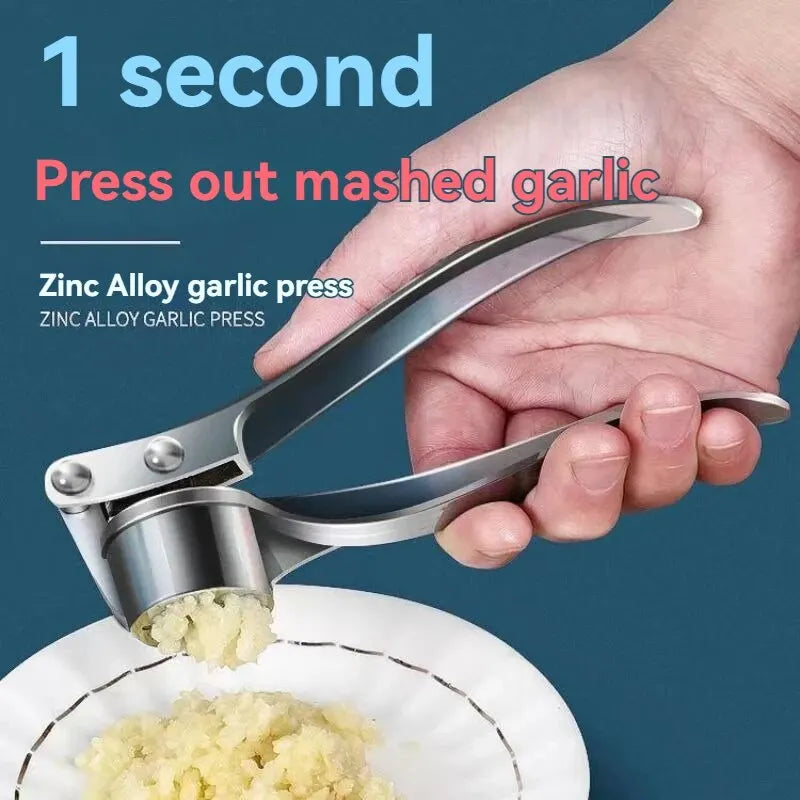 Garlic Press Anti-Skid Thickened Garlic Clip Multifunctional Zinc Alloy Stainless Steel Manual Pull Type Garlic Punch Main image