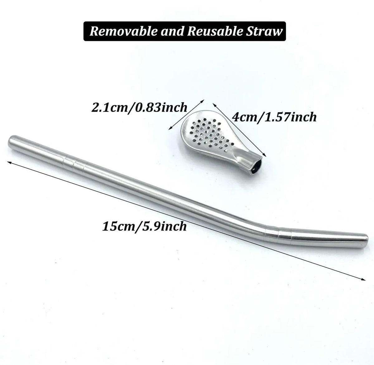 Reusable Metal Straws With Filter Stirring Spoon Great For Tea,Coffee,Cocktail And Fruit Juice Drinking Kitchen Bar Accessories