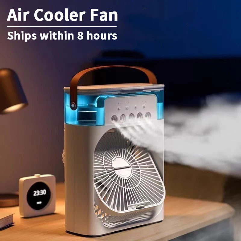 3 In 1 New Fan AIr Conditioner Household Small Air Cooler LED Night Light Portable Humidifier Air Adjustment Fan Office Home Fan Main image