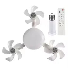 Drone Design Silent Ceiling Fan Light E27 Base Remote Controlled Dimmable 3 Color LED Ceiling Fanlight for Living Room Bedroom