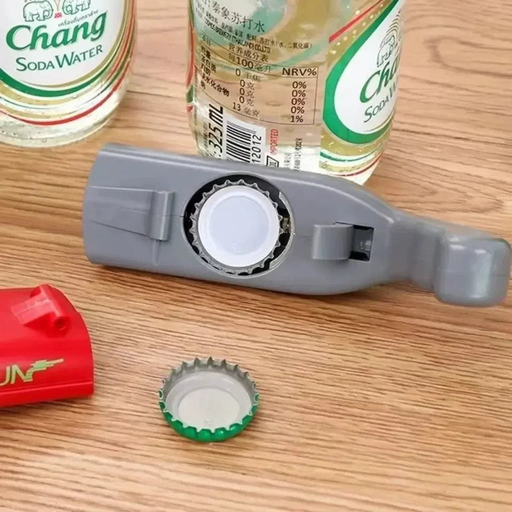 Creative Gun-Shaped Bottle Opener Multi-Functional Beer Bottle Cap Launcher ABS Home Utility Product