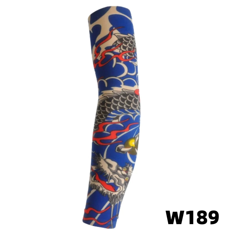 1 tattoo covered sleeve, flower arm sleeve, tattoo for men and women, summer outdoor cycling, driving, sun protection, arm sleev