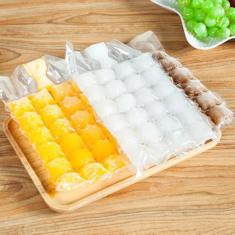 10-30Pcs Ice tray Mold Bags Disposable Lattice Ice-Making Bags with funnel Bar Self-sealing Ice Tray Bag Edible Frozen Ice